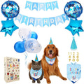 Dog & Cat Birthday Party Decorations Set Include Bandana, Adjustable Hat by COOHAMS