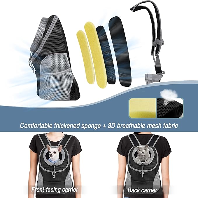 WOYYHO Pet Dog Carrier Backpack Small Dog Front Backpack Ventilated Dog Carrier - Image 6