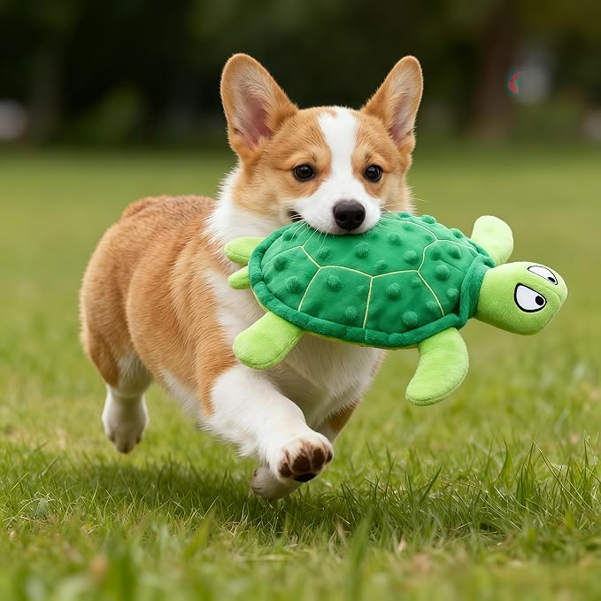 Squeaky Sea Turtle Plush Dog Toy – Durable, Interactive Chew Toy - Image 4