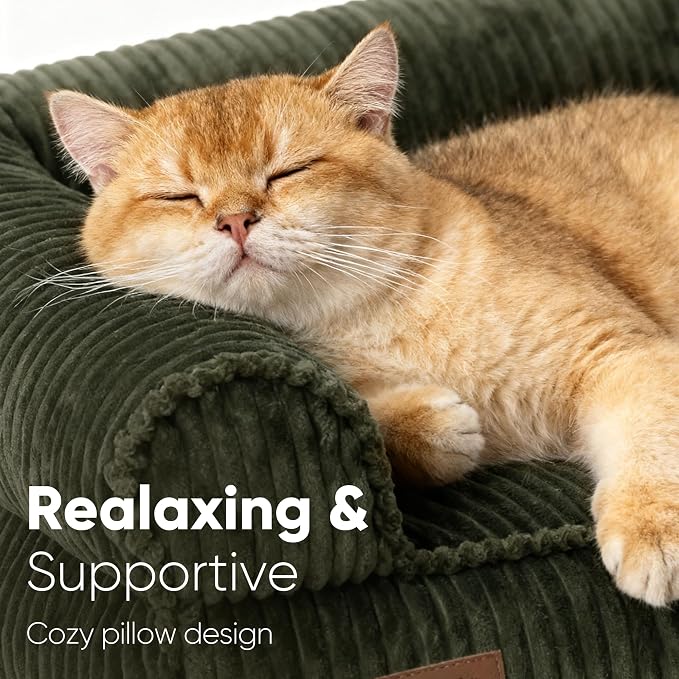 FUKUMARU Dog Couch Bed, Corduroy Cozy Cat Bed - Image 2