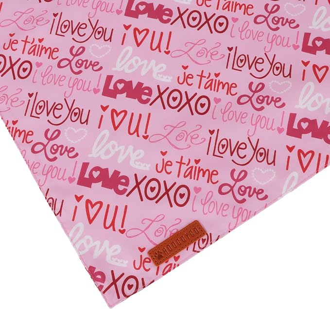ADOGGYGO Valentine Dog Bandanas 2 Pack, Reversible Heart Love Print Puppy Scarf - Image 6