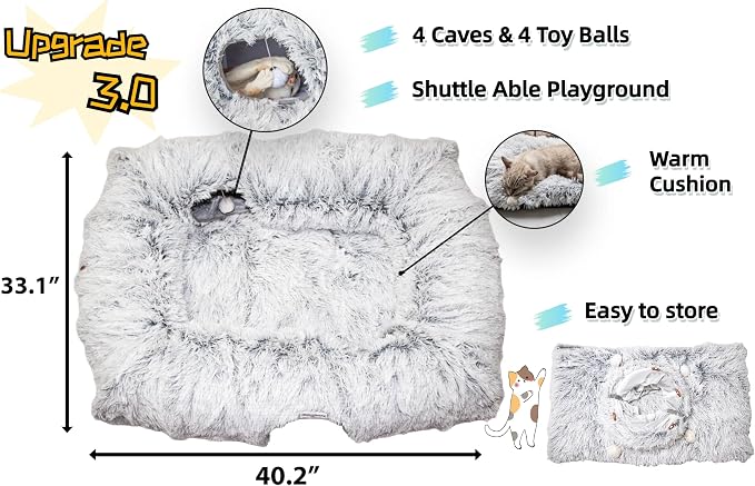 XxingSheep 4 Cave Shuttled XL Cat Tunnel Bed - Image 2