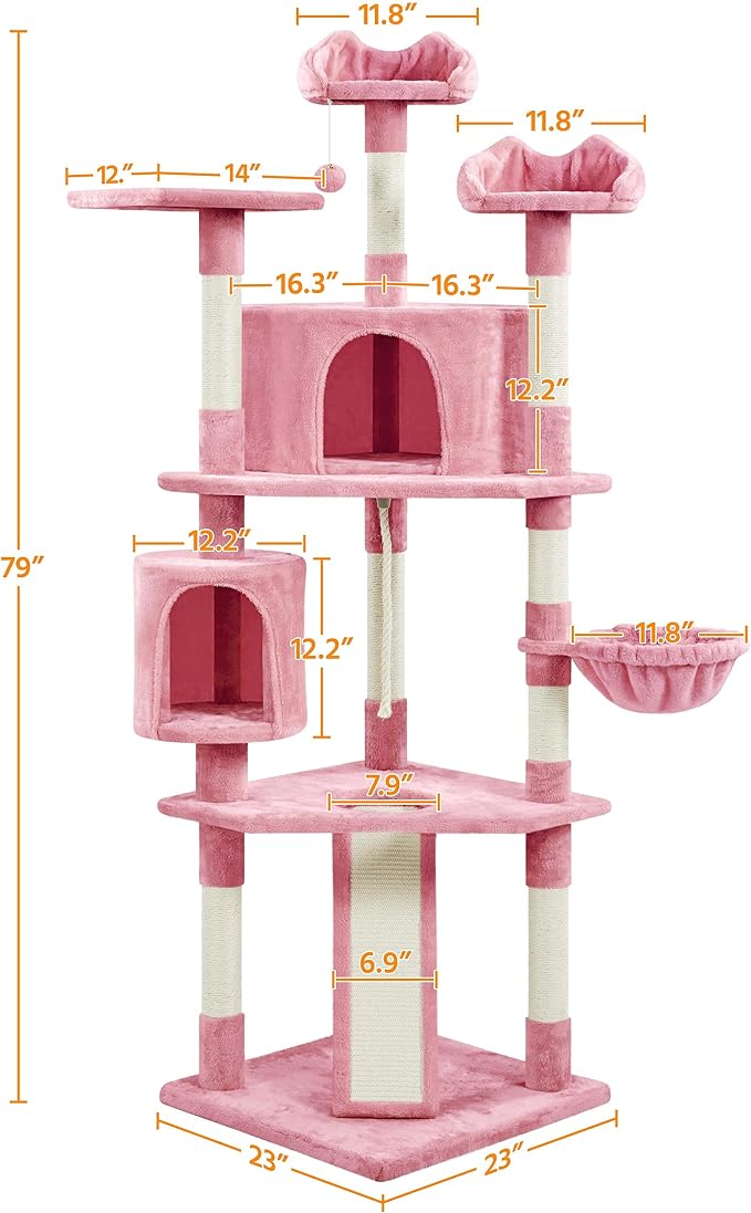 Yaheetech 79in Cat Tree Multi-Level Cat Tower - Image 7
