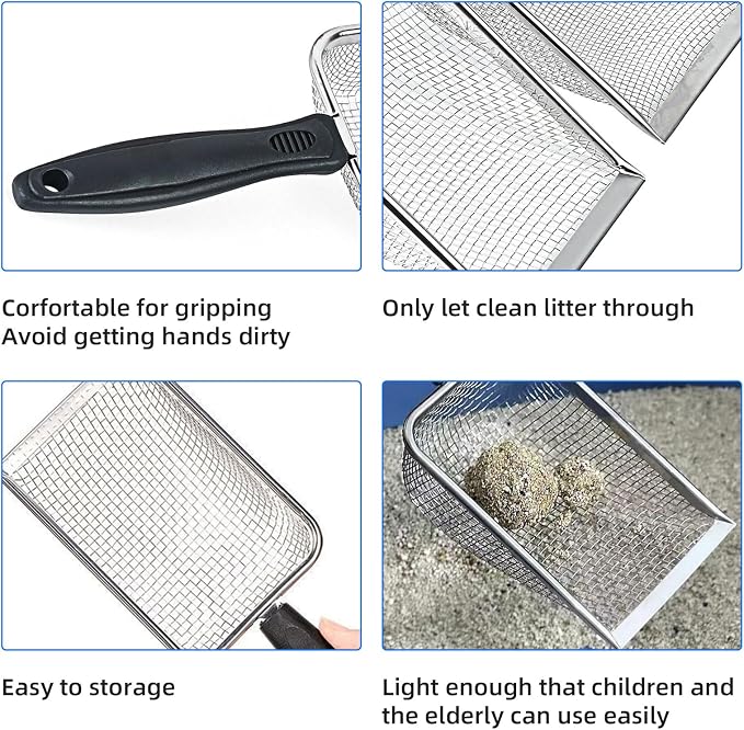 Cat Litter Scoop, Stainless Steel Mesh Scoop Away Cat Litter, Kitty Litter - Image 5
