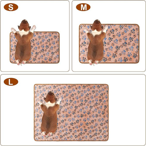 1 Pack 3 Blankets Super Soft Fluffy Premium Fleece Pet Blanket Flannel Paw - Image 2