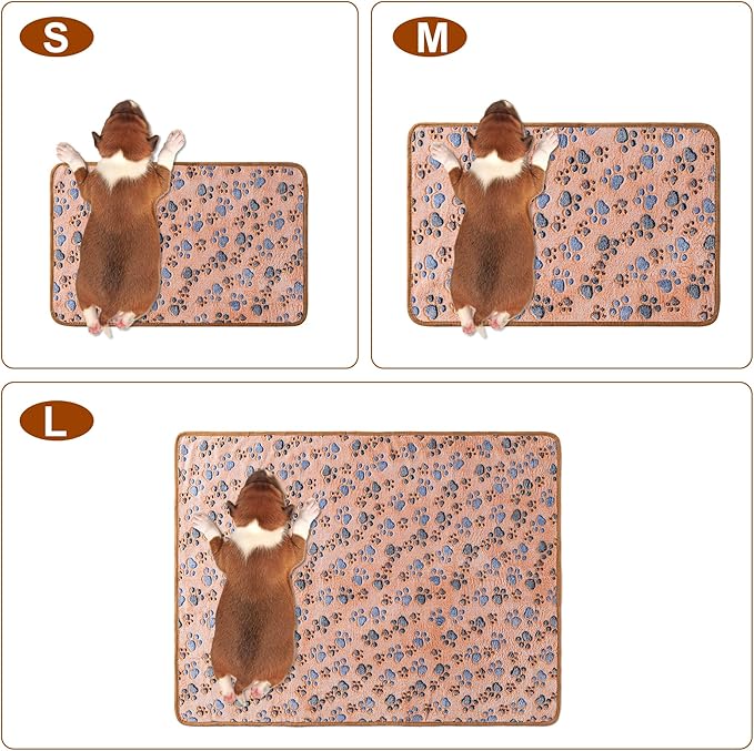 1 Pack 3 Blankets Super Soft Fluffy Premium Fleece Pet Blanket Flannel Paw - Image 2