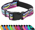 Reflective Dog Collar, Adjustable Soft Neoprene Padded Nylon Pet Collars by PWOD