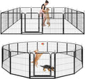 Dog Playpen Outdoor Extra Wide 16 Piece Panels Heavy Duty Dog Fence 32" Height by Committedtobetterpetlife