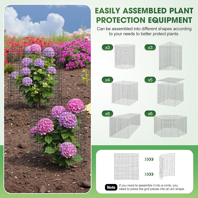 9 PCS Plant Protectors from Animals, 12x12 Inch Heavy Duty Metal Plant Cages - Image 3