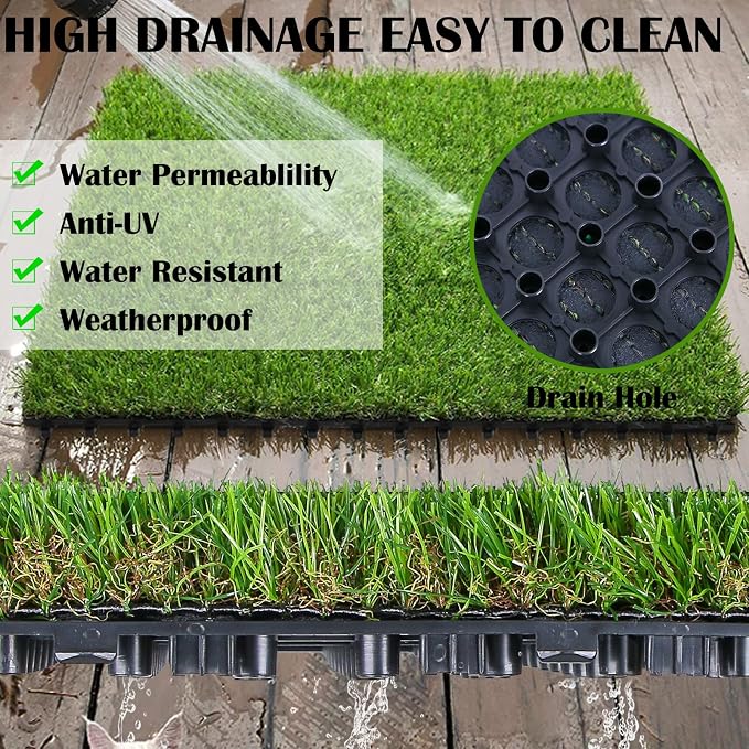XLX TURF Interlocking Fake Grass Tiles Pad - Image 6