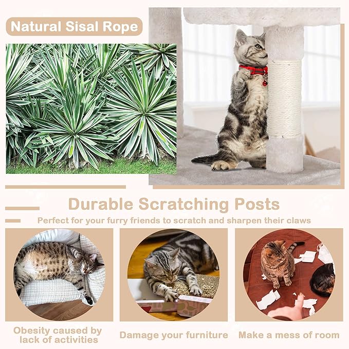 Heavy Duty Cat Tree Tower, Cat Condo, Hanging Ball - Image 5