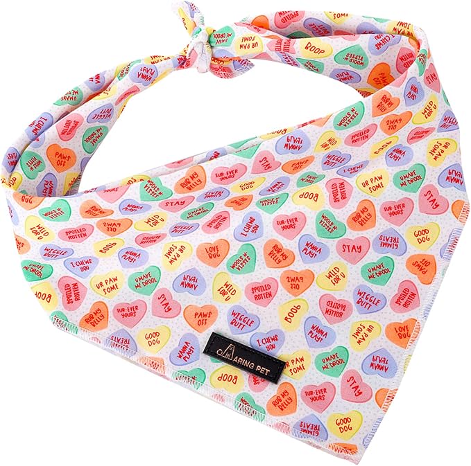 ARING PET Valentine's Day Dog Bandana-Cute Heart Pet Bandanas, Soft Holiday - Image 4