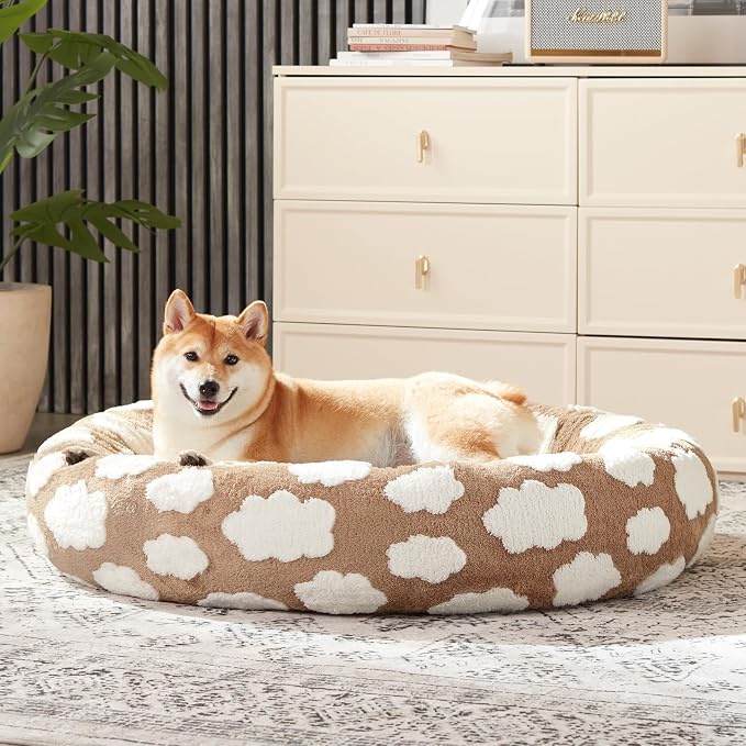 JOEJOY Donut Large Dog Bed, Cute Round Calming Dog Bed - Image 7