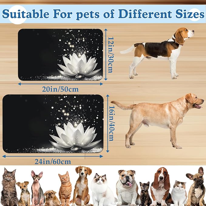 Magic White Lotus Pet Feeding Mat–Christmas Stocking Quick Dry Absorbent Dog - Image 2