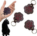 3PCS Cats & Dogs Pet Paw Print Keychain – White Leather Memorial Keychain Holds by Unknown