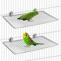 BNOSDM 2 Pack Bird Perch Platform Stainless Steel Birds Perches Parrot Shelf by BNOSDM