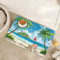 Tropical Beach Dog Food Mat for Floors, Hawaii Palm Tree Absorbent Quick-Dry by Unknown