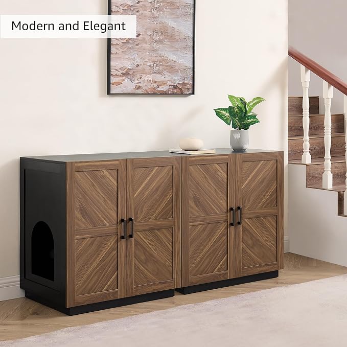 unipaws Cat Litter Box Enclosure Furniture - Image 3
