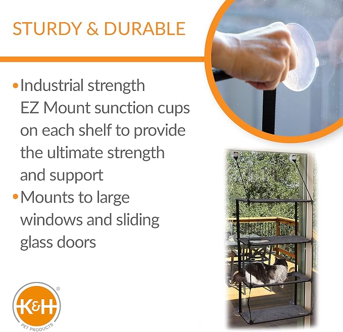 K&H Pet Products EZ Mount Quad Stack Cat Window Perch - Image 3