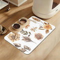 Floral Palm Leaves Dog Cat Food Mat–Christmas Stocking Absorbent Waterproof by LUTASER