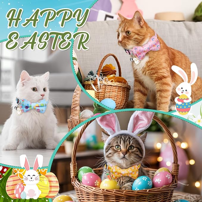 Hsei 6 Pcs Easter Cat Collar Bulk - Image 2