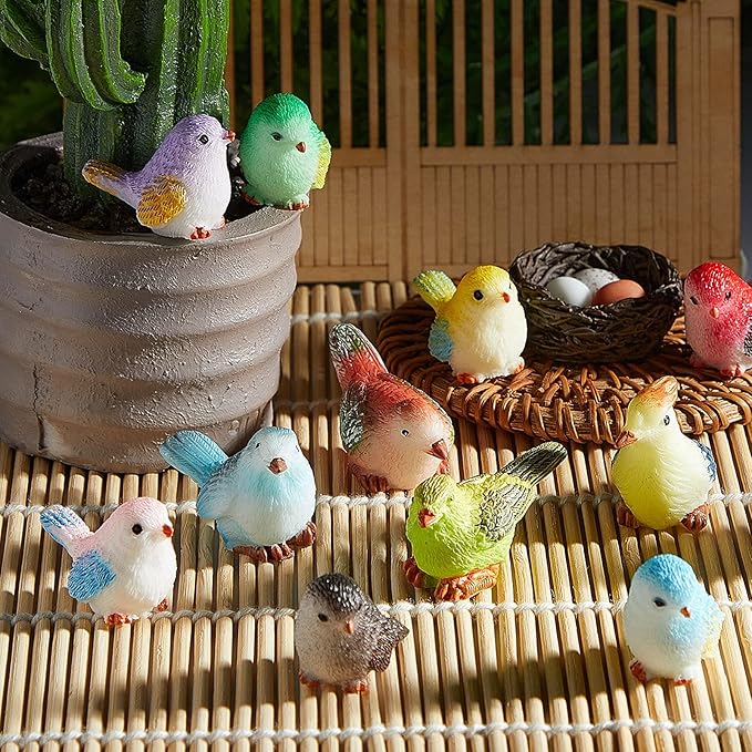 Jetec 30 Pieces Garden Accessories Bird Decorative Figurines Miniature Bird - Image 4