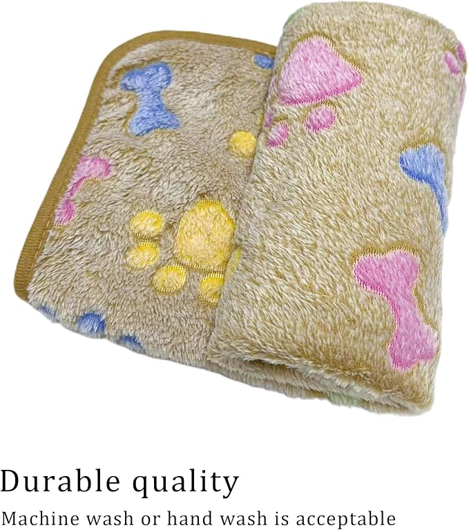 1 Pack 3 Blankets Super Soft Fluffy Premium Fleece Pet Blanket Flannel Paw - Image 5