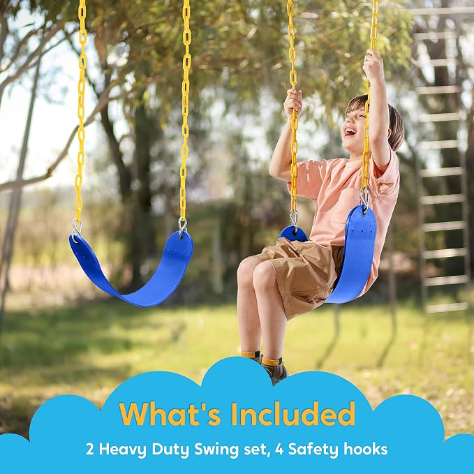 TURFEE 2 Pack Swing for Outdoor Swing Set, Swing Seat Replacement Kit - Image 5