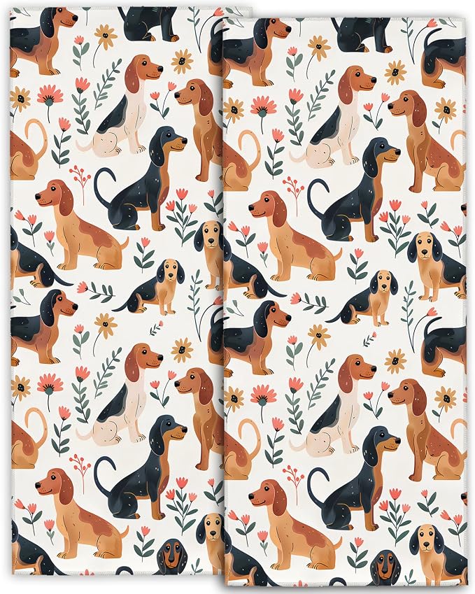 Cute Dachshund Hand Towels by amepay