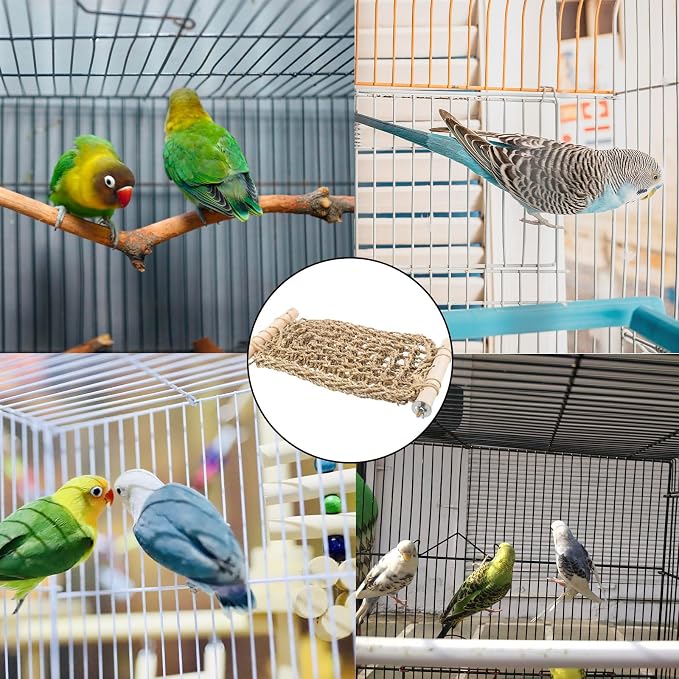 FlidRunest Conure Ladder Perch for Cage, Bird Seagrass Ladder Bridge Exercise - Image 5