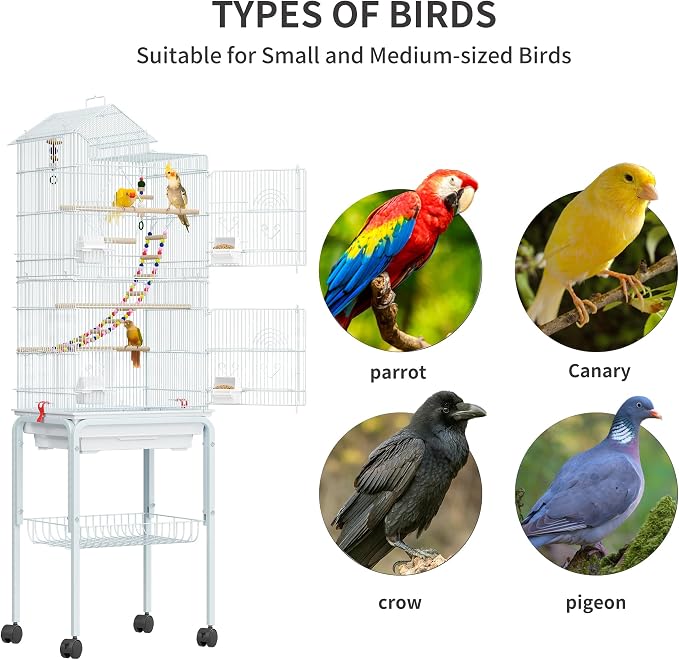 YITAHOME 62 inch Metal Bird Cage, Large Parakeet Cages - Image 5