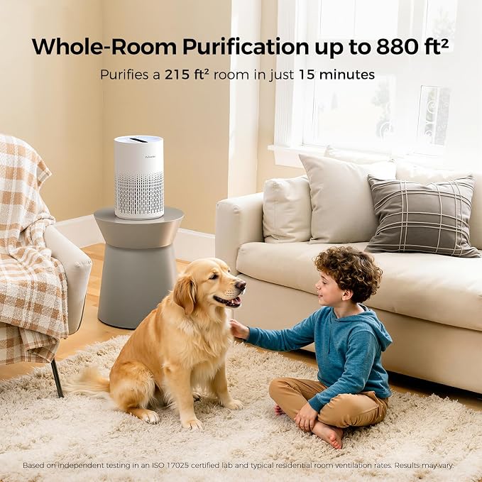 Purivortex Air Purifiers for Home, Quiet HEPA Air Filter for Pollen, Pet Dander - Image 2
