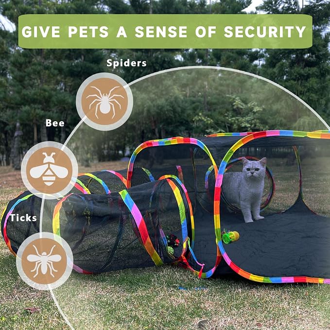 Outdoor Cat Enclosures, Cat Playground Portable Mesh Tent, Outside Circle - Image 3