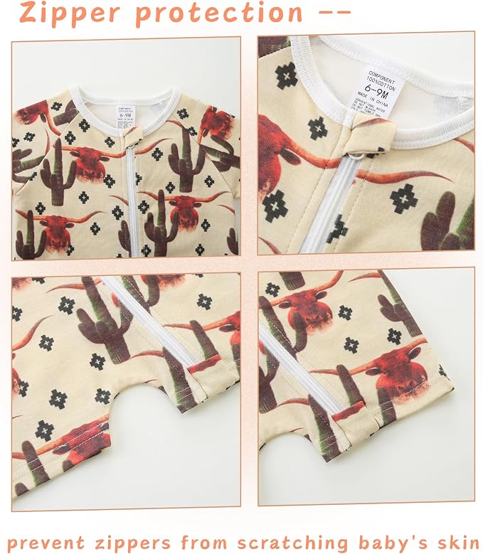 Unisex Summer Trendy 2-Pack Rompers Short Sleeve Zipped Bodysuit Infant Cotton - Image 4