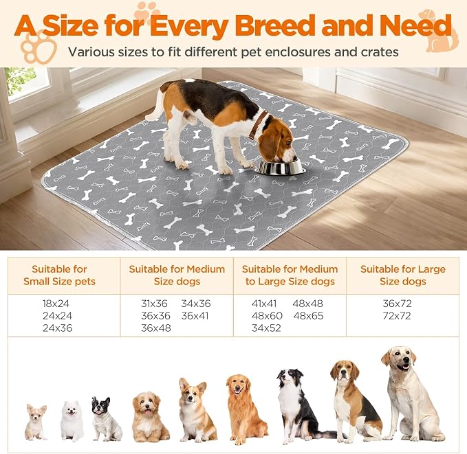 Washable Pee Pads for Dogs, Fast Absorbent Dog Pee Pads for Crate Pet Training - Image 2