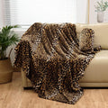 Bnuitland Leopard Print Fleece Flannel Throw by BNUITLAND
