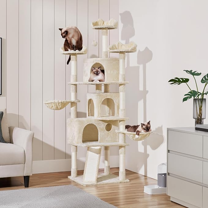 Yaheetech 76.5in Multi-Level Large Cat Tree, Big Cat Tower - Image 2