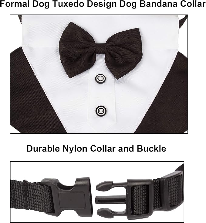 ADOGGYGO Formal Dog Tuxedo Wedding Puppt Bandana Collar - Image 5