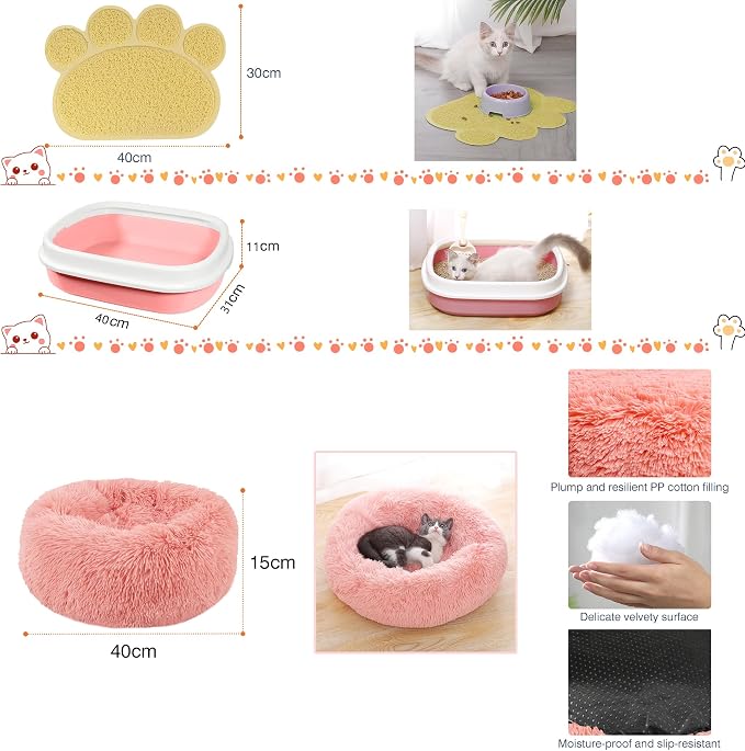 Kitten Starter Supplies Starter Kit, Including Cat Bed, Litter Mat, Litter Box - Image 3