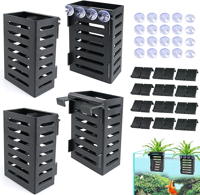 Aquarium Plant Holder 4 PCS Hanging Aquatic Plant Pot by Uprony