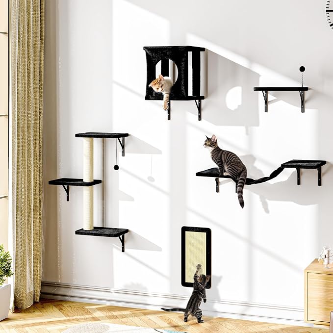 NUNU LAB Cat Wall Shelves, 10-in-1 Wall-Mounted Cat Furniture Set, Large Cat - Image 6