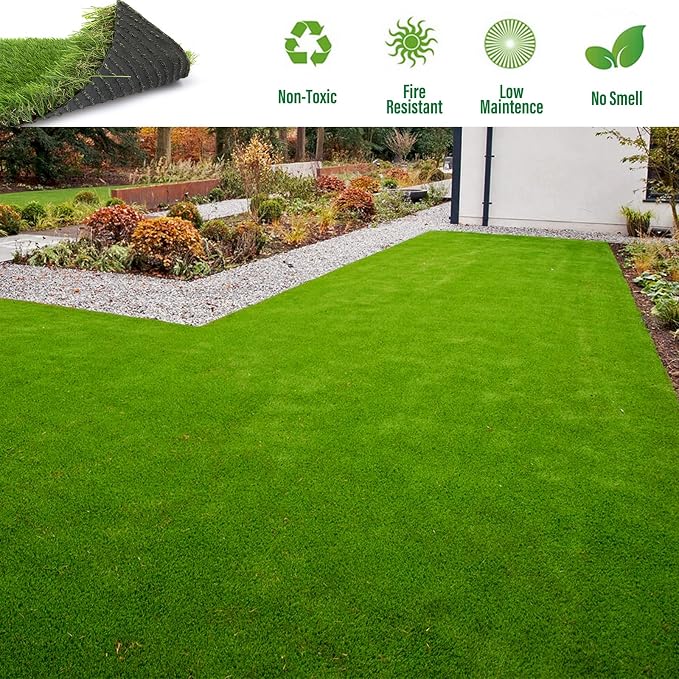 Artificial Grass Rug Outdoor Indoor 9FTX81FT Fake Grass Carpet Green Synthetic - Image 7