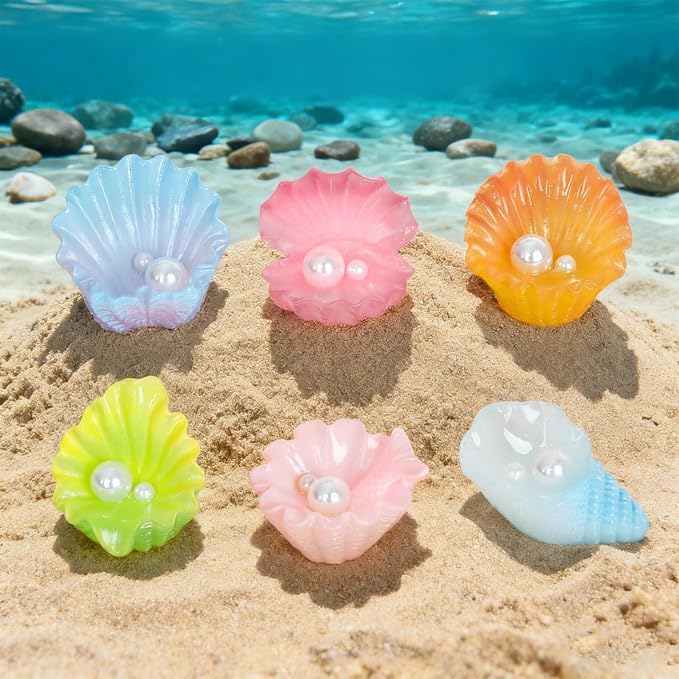 MIUPOO Glow Pearl Shell, Betta Stones, Glow in The Dark Crystal, Bonsai Decor - Image 4