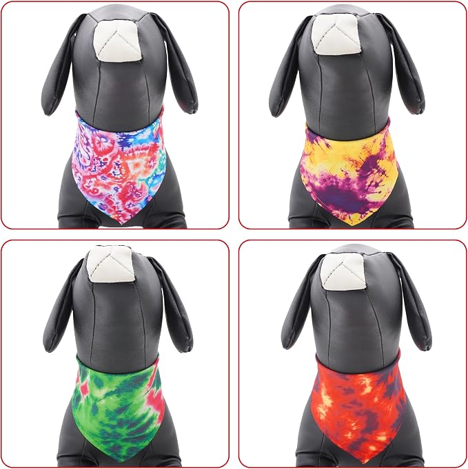 30 Pack Large Tie Dye Dog Bandanas Stitch Dog Bandana Bulk Reversible Print One - Image 4