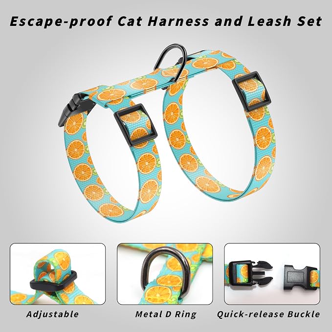 Cat Harness and Leash Set, Adjustable Kitten Harness Escape Proof Cats Harness - Image 4