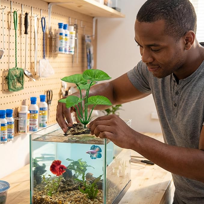 10-Pack Betta Fish Tank Decorations Silk Aquarium Plants - Image 7