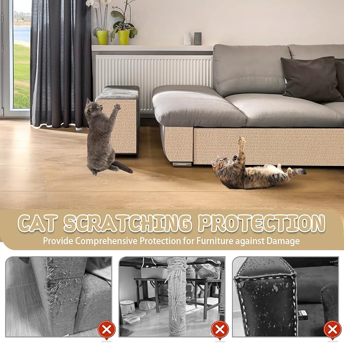 Climbing Cat Scratcher Mat Trimmable Cat Scratching Post Carpet 157.4’’x15.8’’ - Image 5