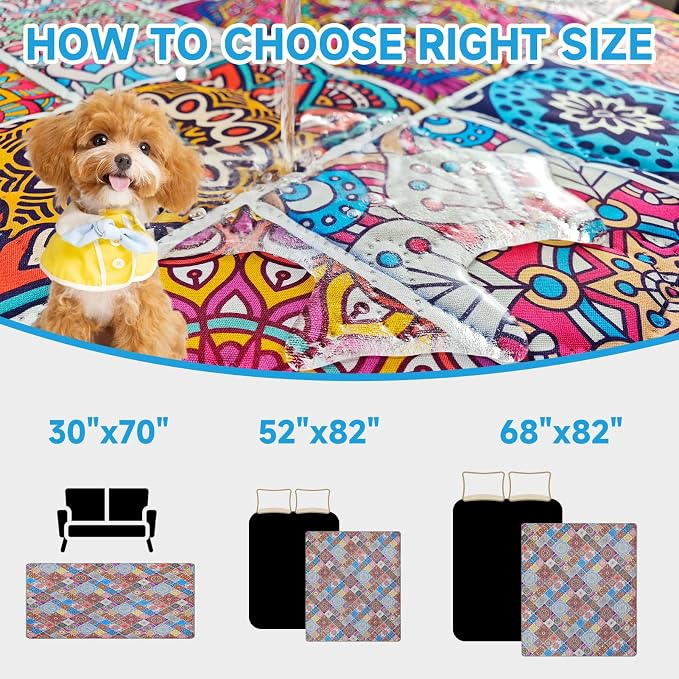 Waterproof Dog Blanket, Bohemian Dog Bed Cover Pet Blanket, Reversible Sofa - Image 6