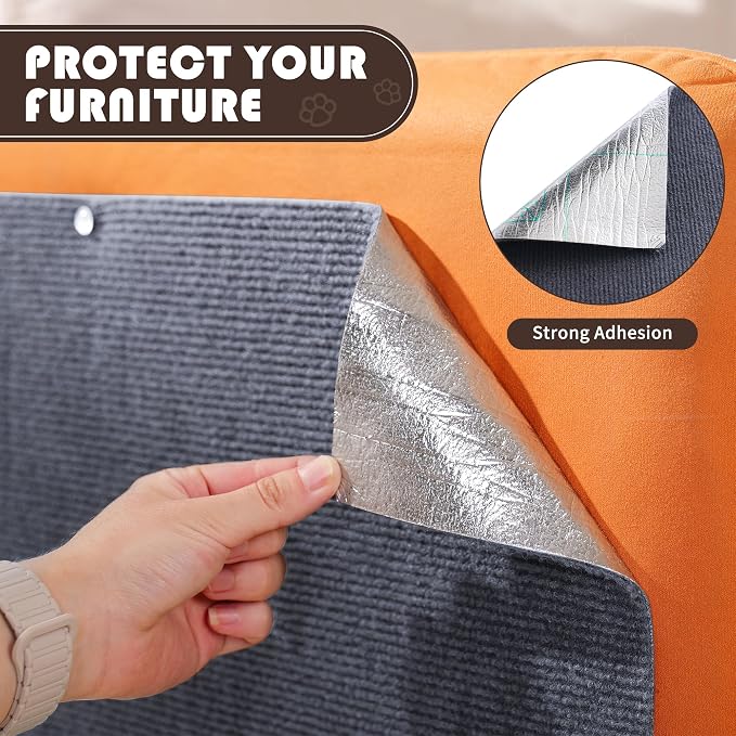 Cat Scratch Furniture Protector, Self-Adhesivet Scratch Mats Deterrent - Image 3