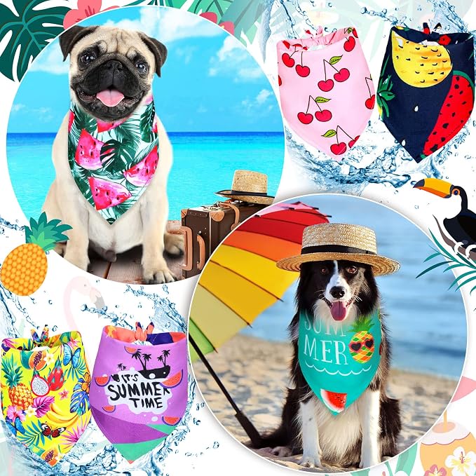 Eccliy 30 Pack Summer Fruit Dog Bandanas Bulk Soft Triangle Dog Scarfs - Image 3
